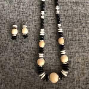 Vintage Wooden Jewelry Set